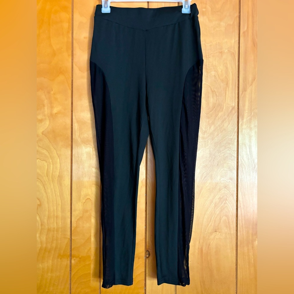 Pre-owned SheIn Black Mesh Panel Women's leggings. Size S